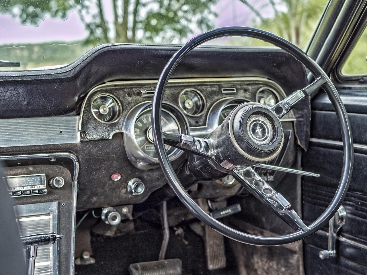 steering wheel, car, old, dashboard, car wallpapers, odometer, speedometer, oldtimer, old car, vintage car, retro car, vintage, retro, vehicle, auto, automobile